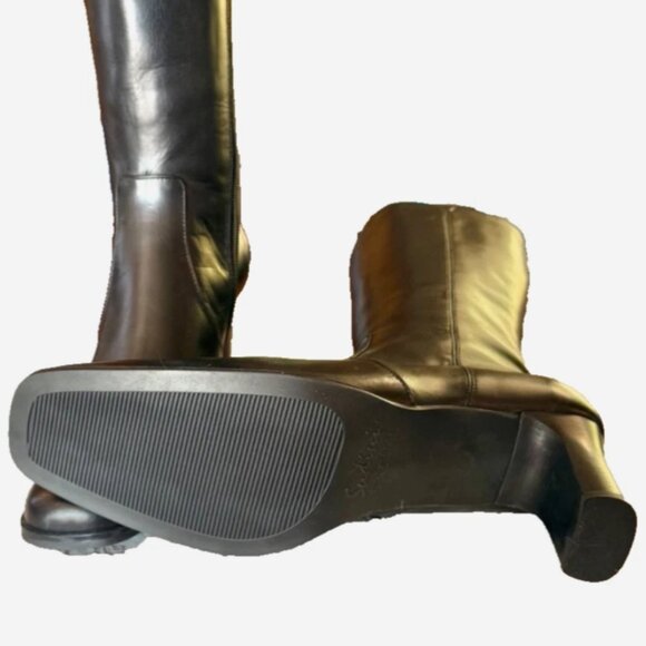 Sudini Torrey Black Napa Calf Italian Leather Tall Dress Boots 10.5N New - Picture 7 of 10